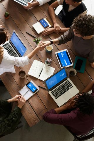 Creative professionals working together